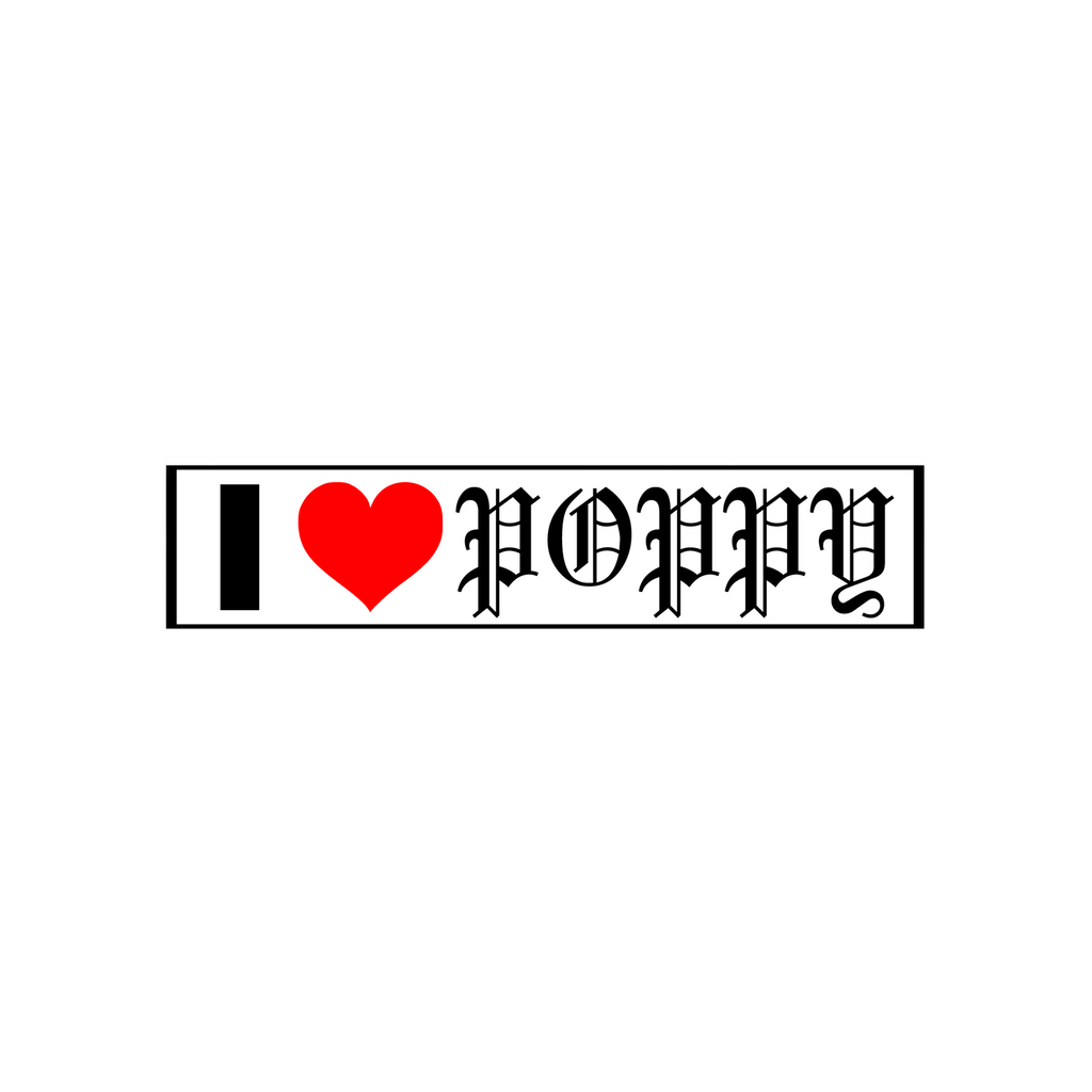 I ❤️ Poppy Bumper Sticker